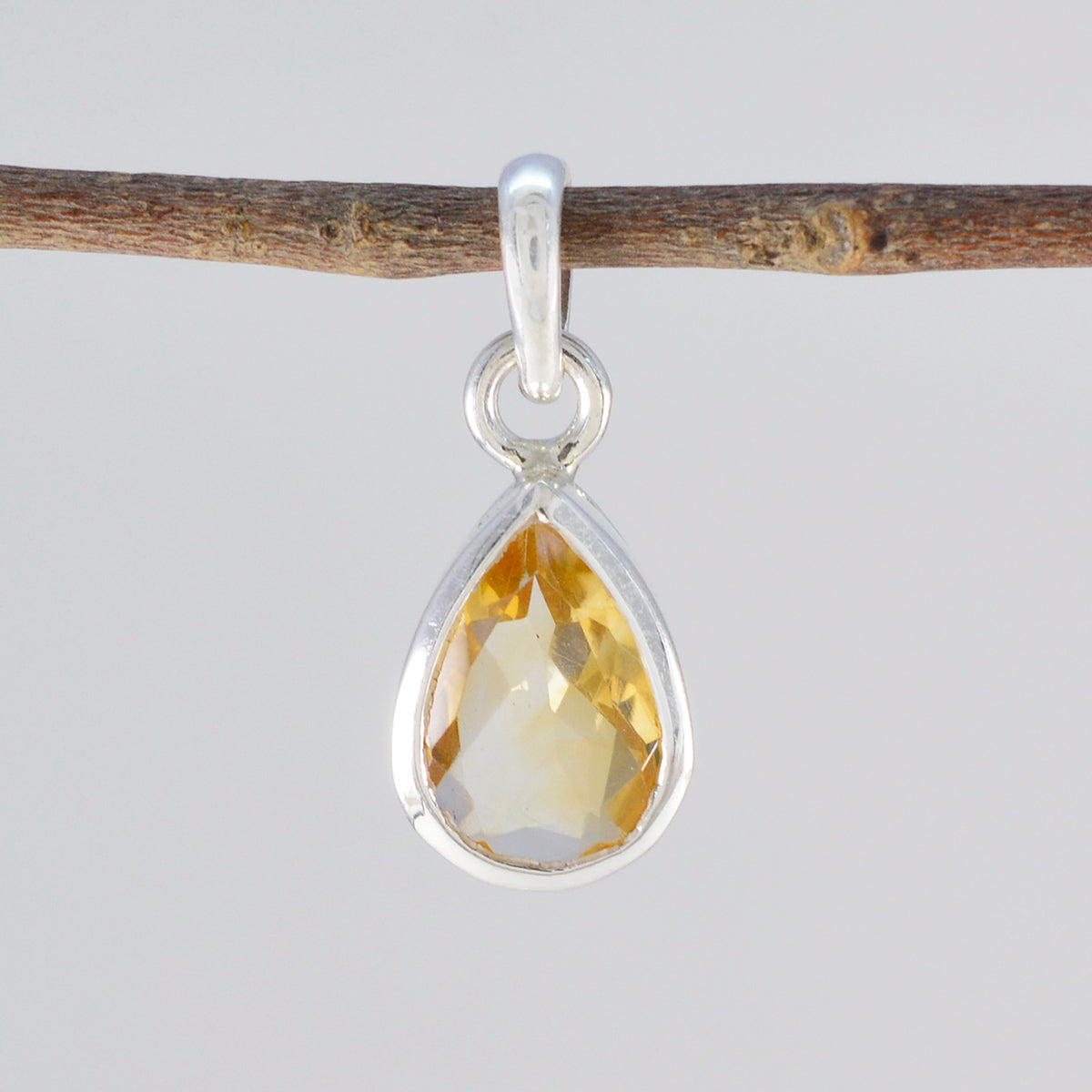 Citrine Elegant Korean Silver Solitaire Nari Cocktail Yellow Pendant Jewelry