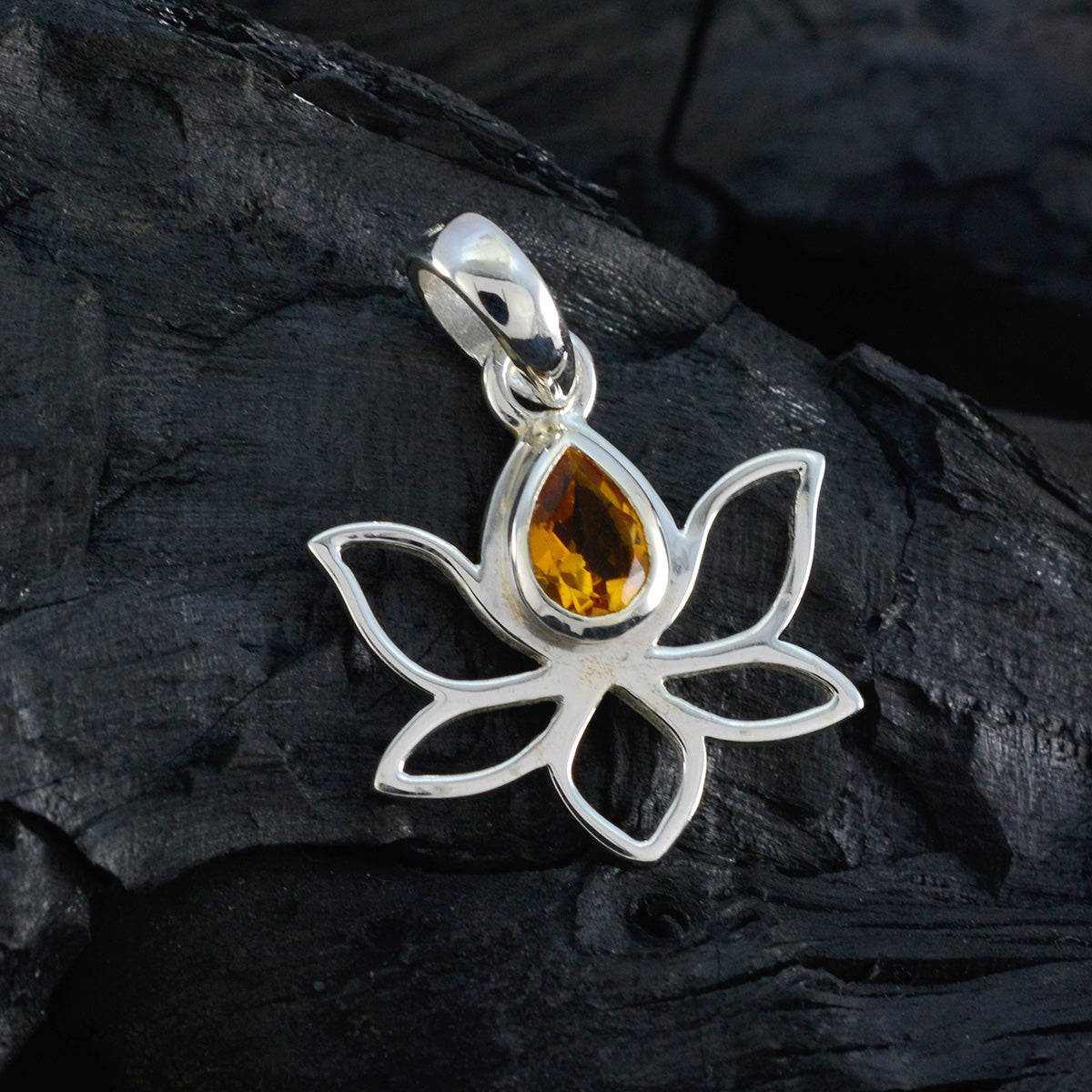 Citrine Delicate Spanish Sterling Silver Solitaire Harper Rope-Wire Yellow Pendant Jewellery