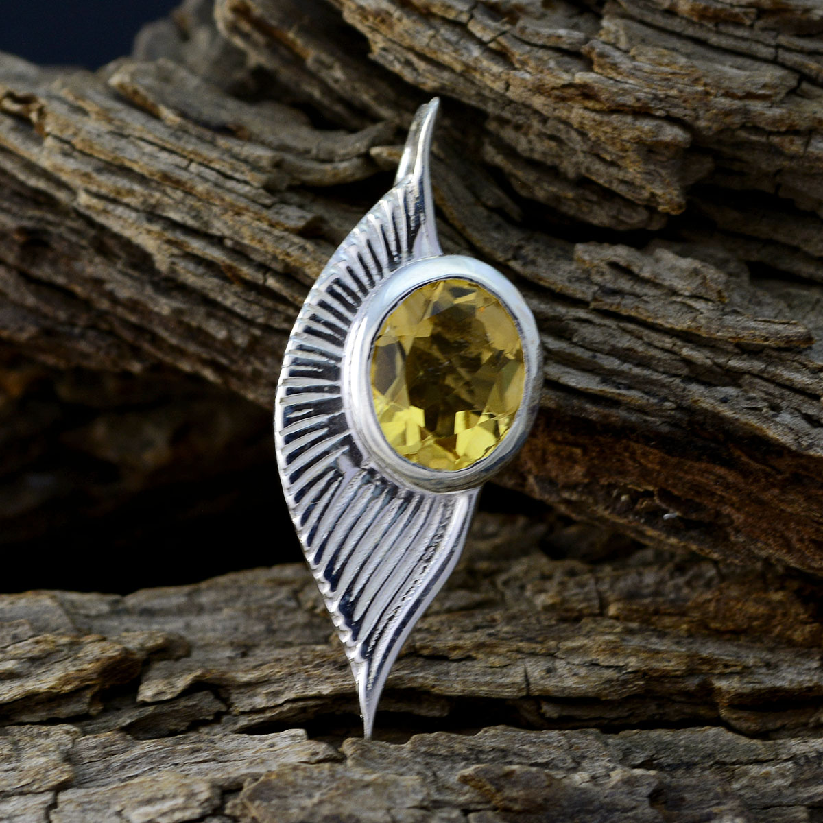 Ciondolo con sigillo Isabelle solitario in argento sterling italiano con citrino, delicato, giallo, gioiello Immagine secondaria del prodotto