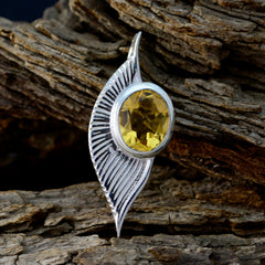 Citrine Dainty Italian Sterling Silver Solitaire Isabelle Signet Yellow Pendant Jewellery