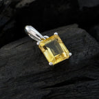 Citrine Elegant Japanese 92.5 Silver Solitaire Nari Armor Yellow Pendant Jewellery