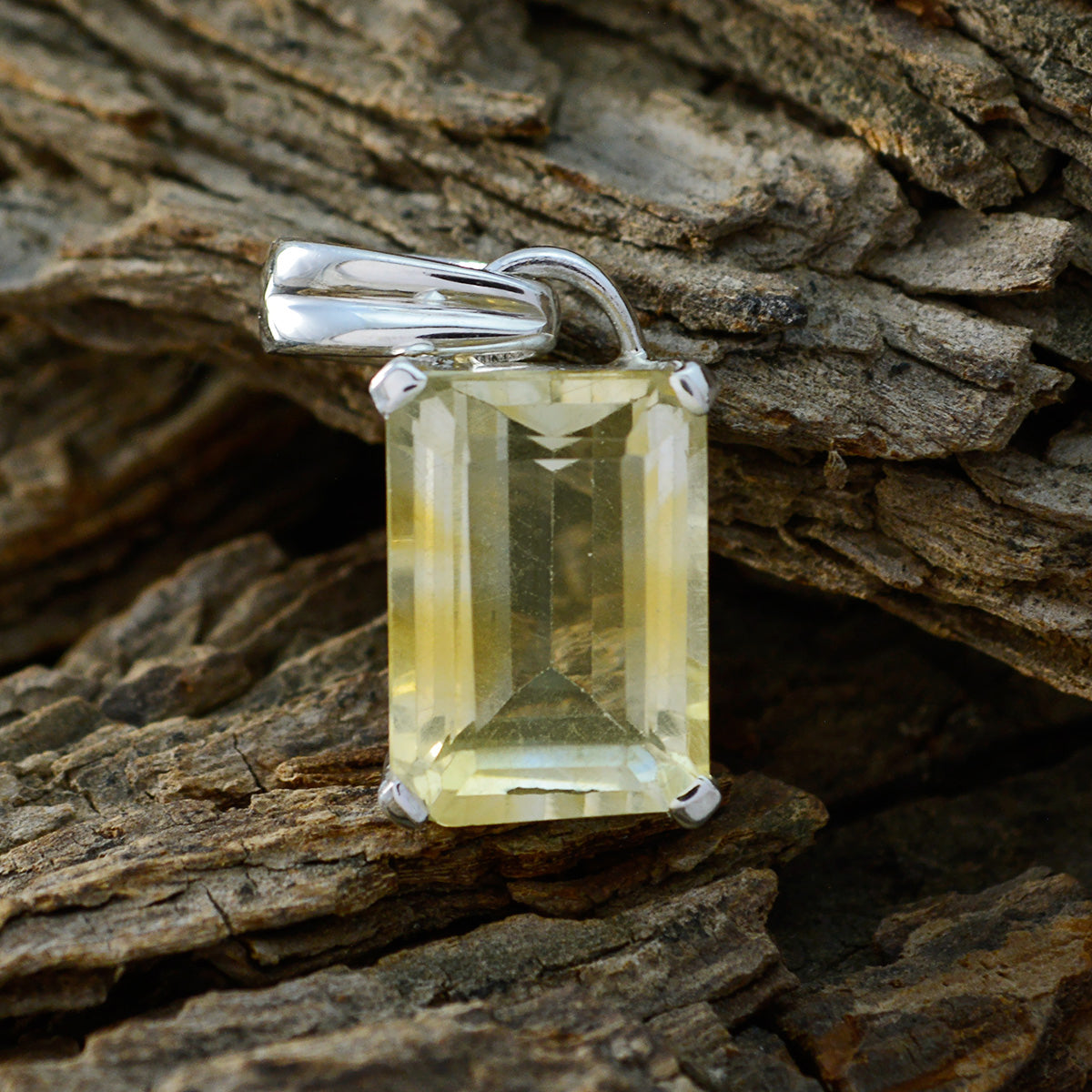 Citrine Elegant Japanese 92.5 Silver Solitaire Nari Armor Yellow Pendant Jewellery