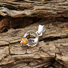 Ciondolo solitario Stella Fairytale giallo in argento sterling italiano con citrino delicato