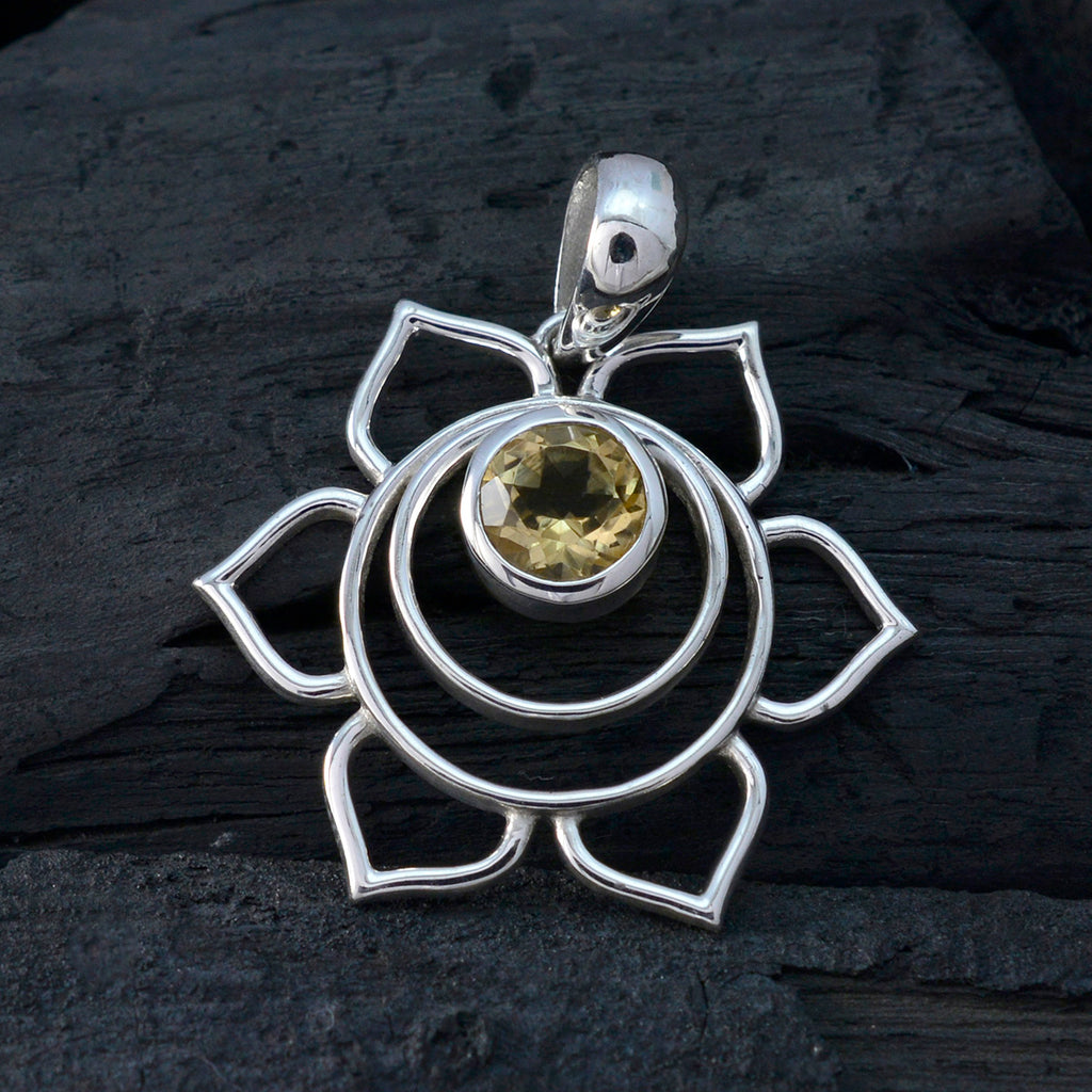 Citrine Delicate Spanish 92.5 Silver Solitaire Hannah Rope-Wire Yellow Pendant Jewellery