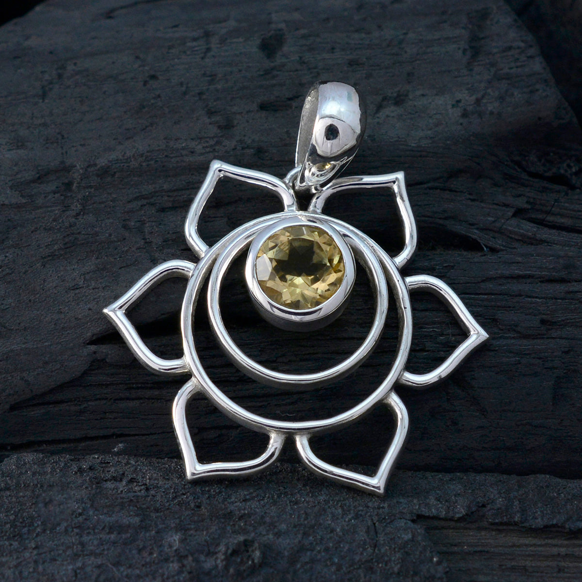 Citrine Delicate Spanish 92.5 Silver Solitaire Hannah Rope-Wire Yellow Pendant Jewellery