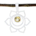 Citrine Delicate Spanish 92.5 Silver Solitaire Yellow Pendant
