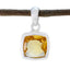 Citrine Dainty Spanish 92.5 Silver Solitaire Yellow Pendant