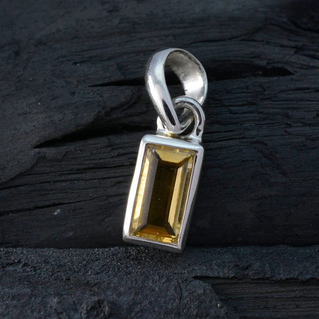 Citrine Delicate French Sterling Silver Solitaire Skylar Cocktail Yellow Pendant Jewellery
