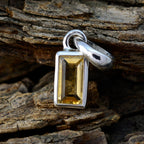 Citrine Delicate French Sterling Silver Solitaire Skylar Cocktail Yellow Pendant Jewellery