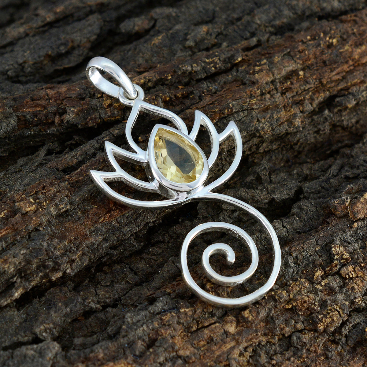 Citrine Dainty Italian Sterling Silver Solitaire Constanza Rope-Wire Yellow Pendant Jewellery