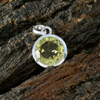 Citrine Featherlight Italian Sterling Silver Solitaire Lucia Trendy Yellow Pendant Jewellery