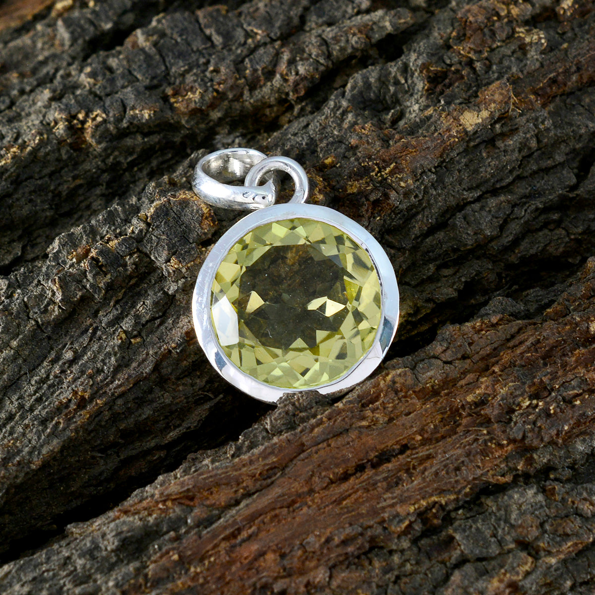 Citrine Featherlight Italian Sterling Silver Solitaire Lucia Trendy Yellow Pendant Jewellery