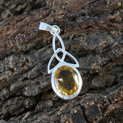 Citrine Elegant Korean Silver Solitaire Yuna Claddagh Yellow Pendant Jewelry