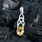 Citrine Delicate German 92.5 Silver Solitaire Renata Claddagh Yellow Pendant Jewellery
