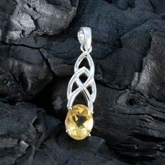 Citrine Delicate German 92.5 Silver Solitaire Renata Claddagh Yellow Pendant Jewellery