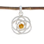 Citrine Delicate Spanish Silver Solitaire Yellow Pendant