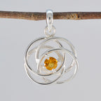 Citrine Delicate Spanish Silver Solitaire Victoria Vintage Yellow Pendant Jewelry