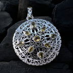 Citrine Statement German Sterling Silver multiple Julia Victorian Yellow Pendant Jewellery