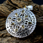 Citrine Statement German Sterling Silver multiple Julia Victorian Yellow Pendant Jewellery