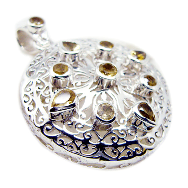 Citrine Statement German Sterling Silver multiple Julia Victorian Yellow Pendant Jewellery