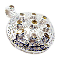 Citrine Statement German Sterling Silver multiple Julia Victorian Yellow Pendant Jewellery