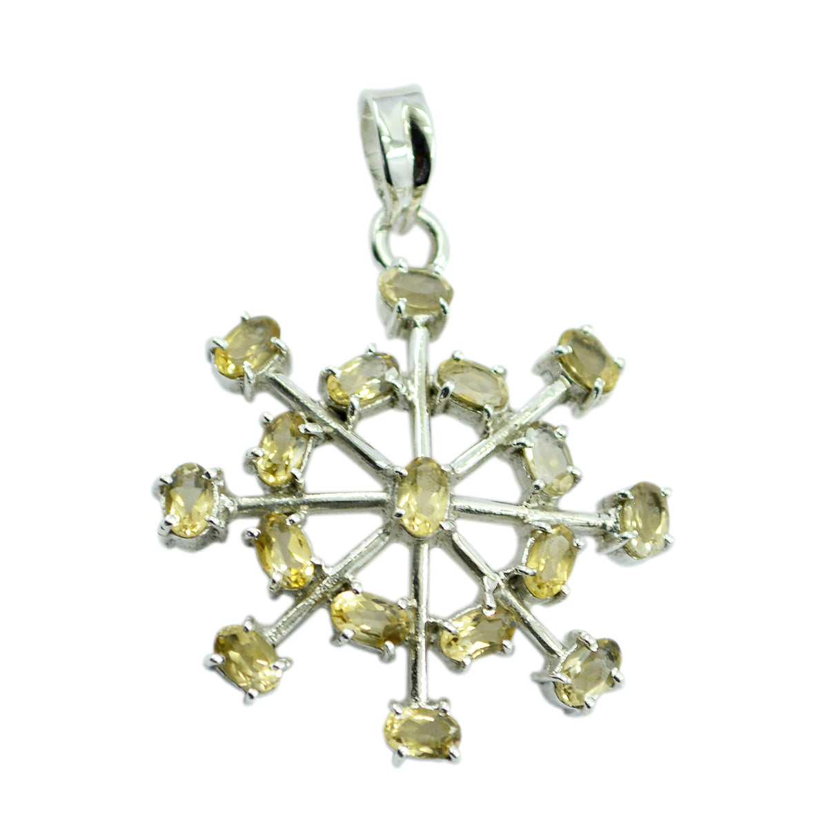 Citrine Eye-catching Mexican 92.5 Silver multiple Yellow Pendant