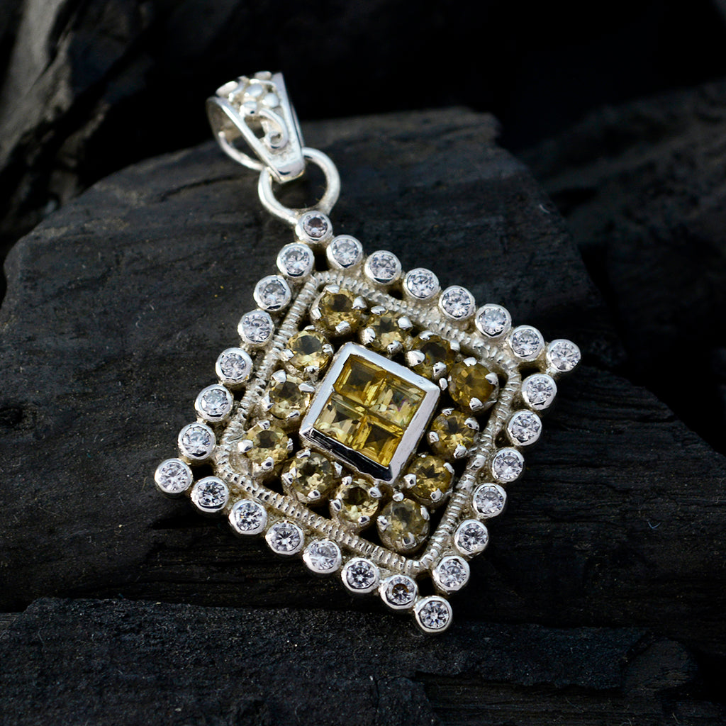 Citrine Statement American 92.5 Silver multiple Mariana valentine Yellow Pendant Jewellery