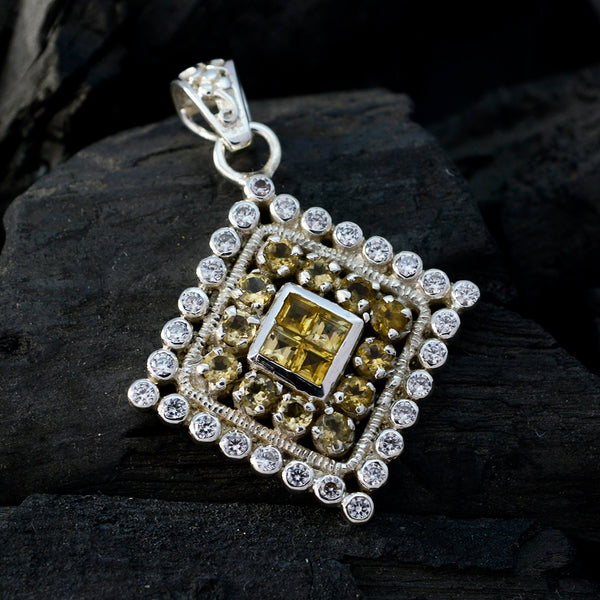 Citrine Statement American 92.5 Silver multiple Mariana valentine Yellow Pendant Jewellery