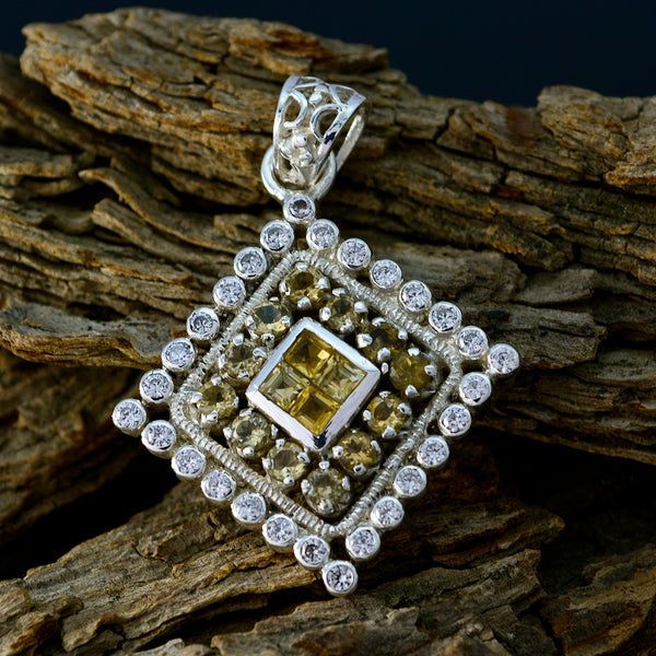 Citrine Statement American 92.5 Silver multiple Mariana valentine Yellow Pendant Jewellery