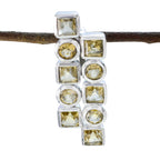 Citrine Classic Turkish 92.5 Silver deka Evelyn wedding Yellow Pendant Jewellery