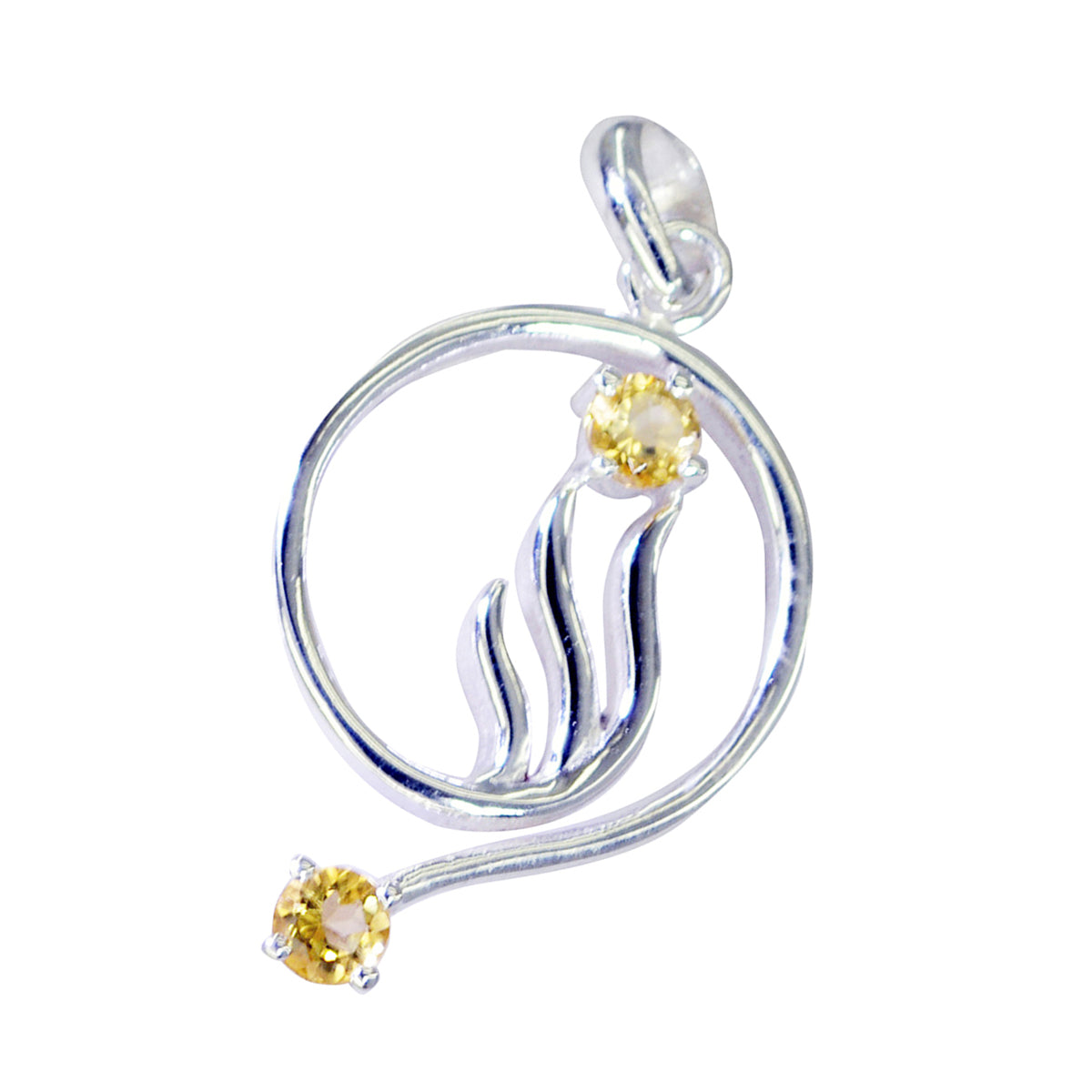 Citrine Essential Moroccan 92.5 Silver Toi et Moi Inès valentine Yellow Pendant Jewellery
