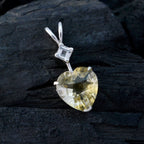 Citrine Delicate Turkish Silver Toi et Moi Yasmin valentine Yellow Pendant Jewelry