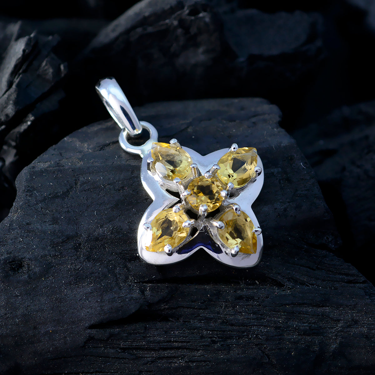 Citrien Fluisterdunne Amerikaanse Sterling Zilveren meervoudige Julia Fairytale Gele Hanger Sieraden Secundaire afbeelding