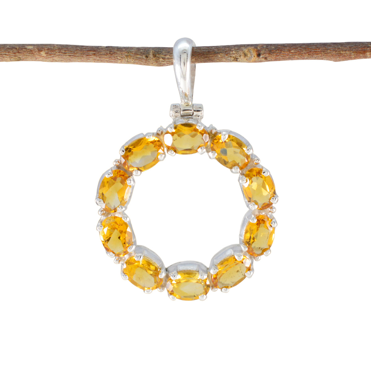 Citrine Eye-catching Turkish 92.5 Silver deka Yellow Pendant Imagen principal del producto