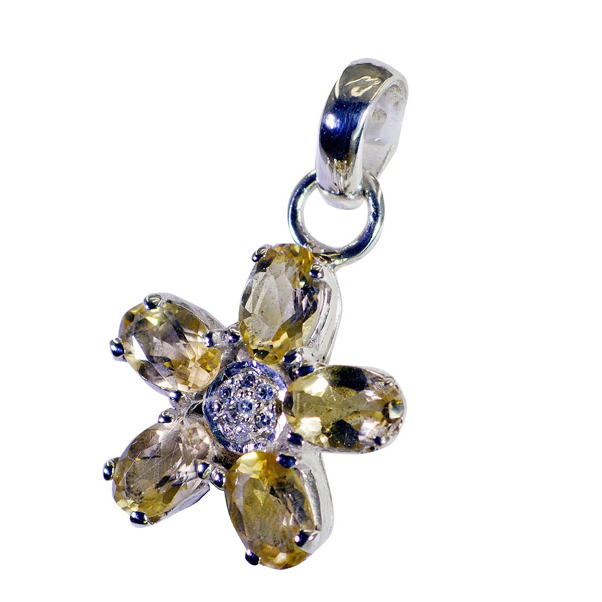 Citrine Eye-catching American Sterling Silver multiple Evelyn Bubble Yellow Pendant Jewellery