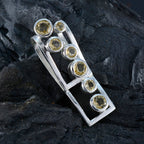 Citrine Featherlight Mexican 925 Silver Hepta Freya Eternity Yellow Pendant Jewelry
