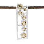 Citrine Featherlight Mexican 925 Silver Hepta Yellow Pendant