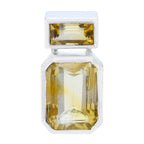 Citrine Whisper-thin Russian 925 Silver Toi et Moi Yellow Pendant