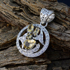 Citrine Minimal Middle Eastern Sterling Silver multiple Pauline Armor Yellow Pendant Jewellery