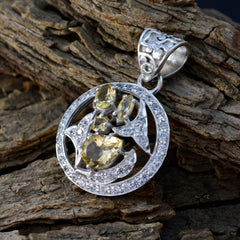 Citrine Minimal Middle Eastern Sterling Silver multiple Pauline Armor Yellow Pendant Jewellery