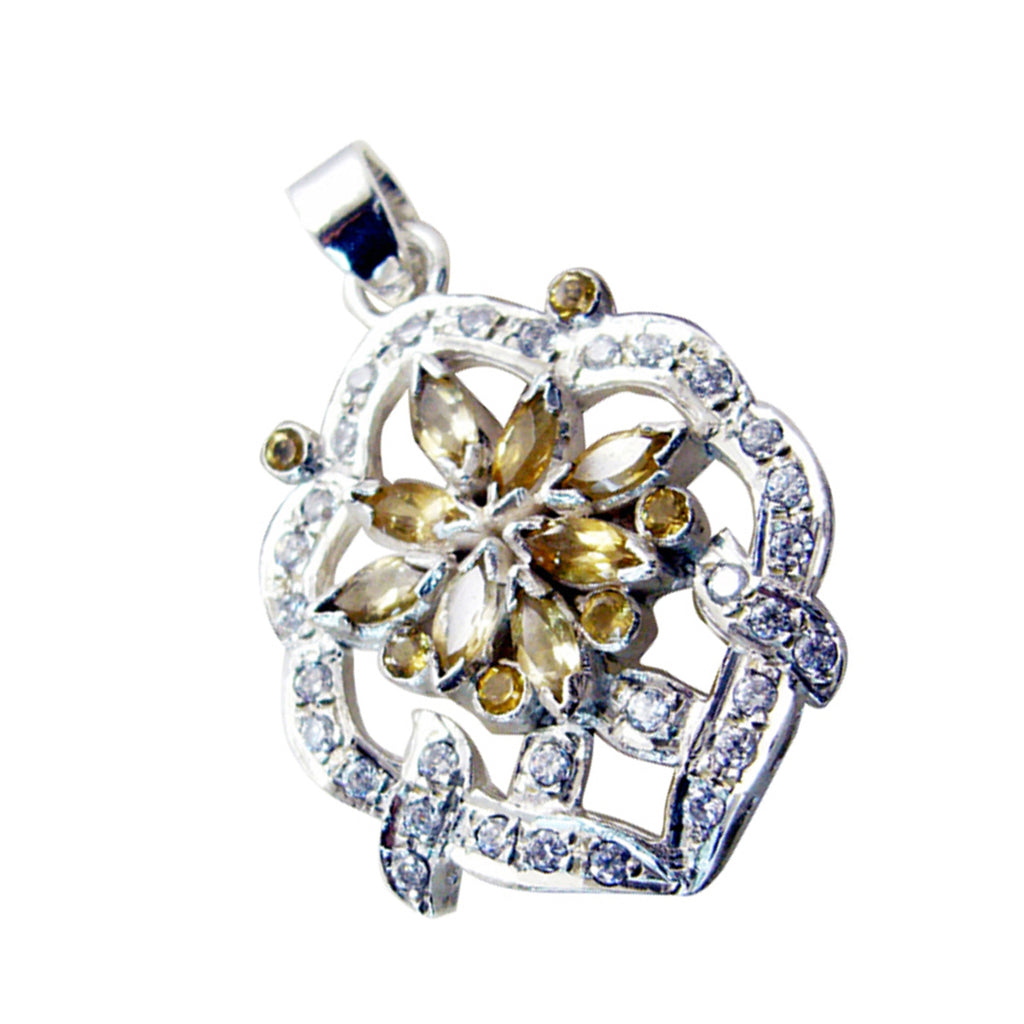 Citrine Statement Indian 92.5 Silver multiple Kristine Signet Yellow Pendant Jewellery