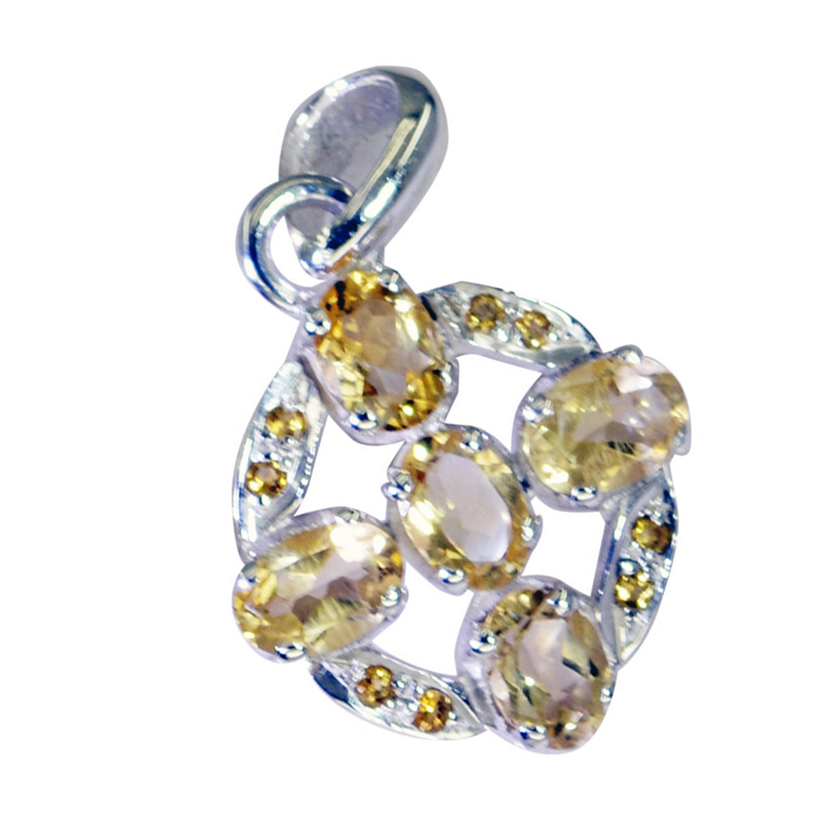 Citrine Featherlight Middle Eastern Sterling Silver multiple Fernanda Bubble Yellow Pendant Jewellery