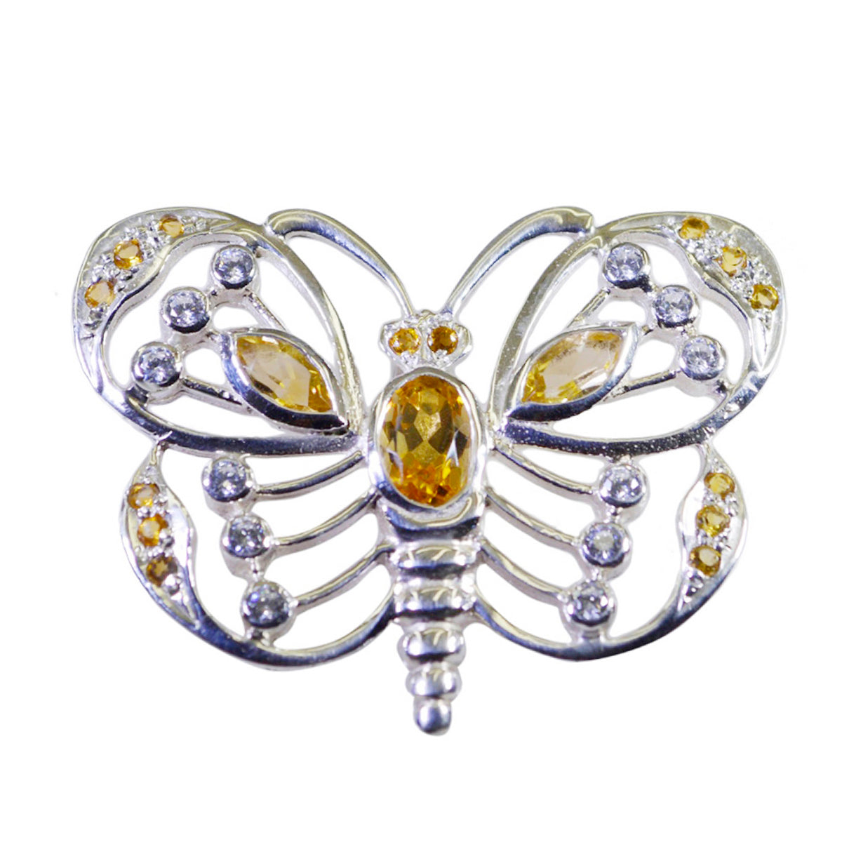 Citrine Featherlight Indian Silver multiple Yellow Pendant Image principale du produit