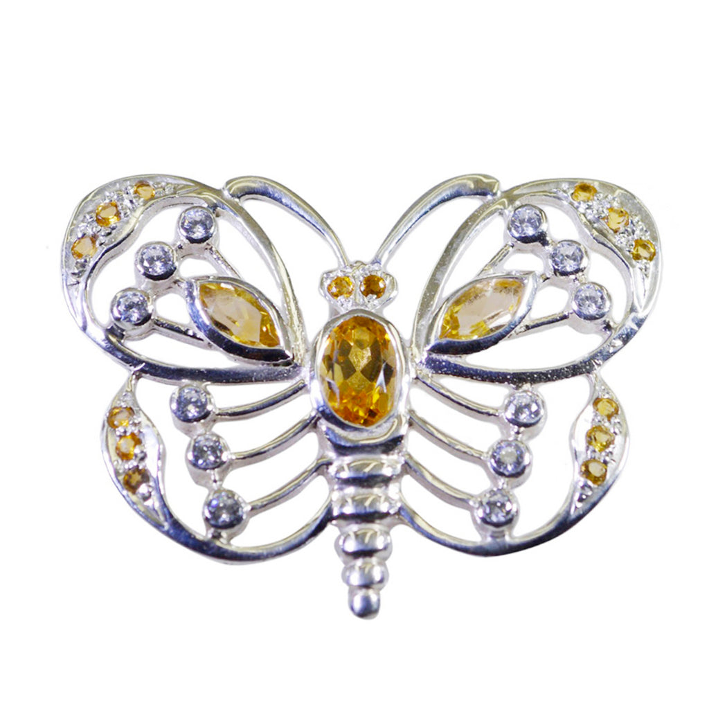 Citrine Featherlight Indian Silver multiple Yellow Pendant