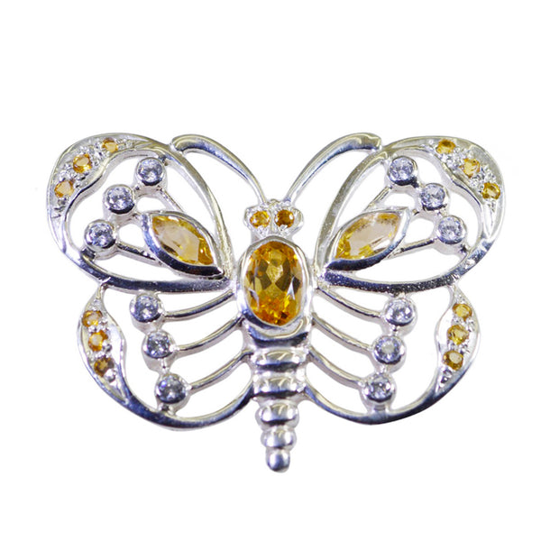 Citrine Featherlight Indian Silver multiple Yellow Pendant