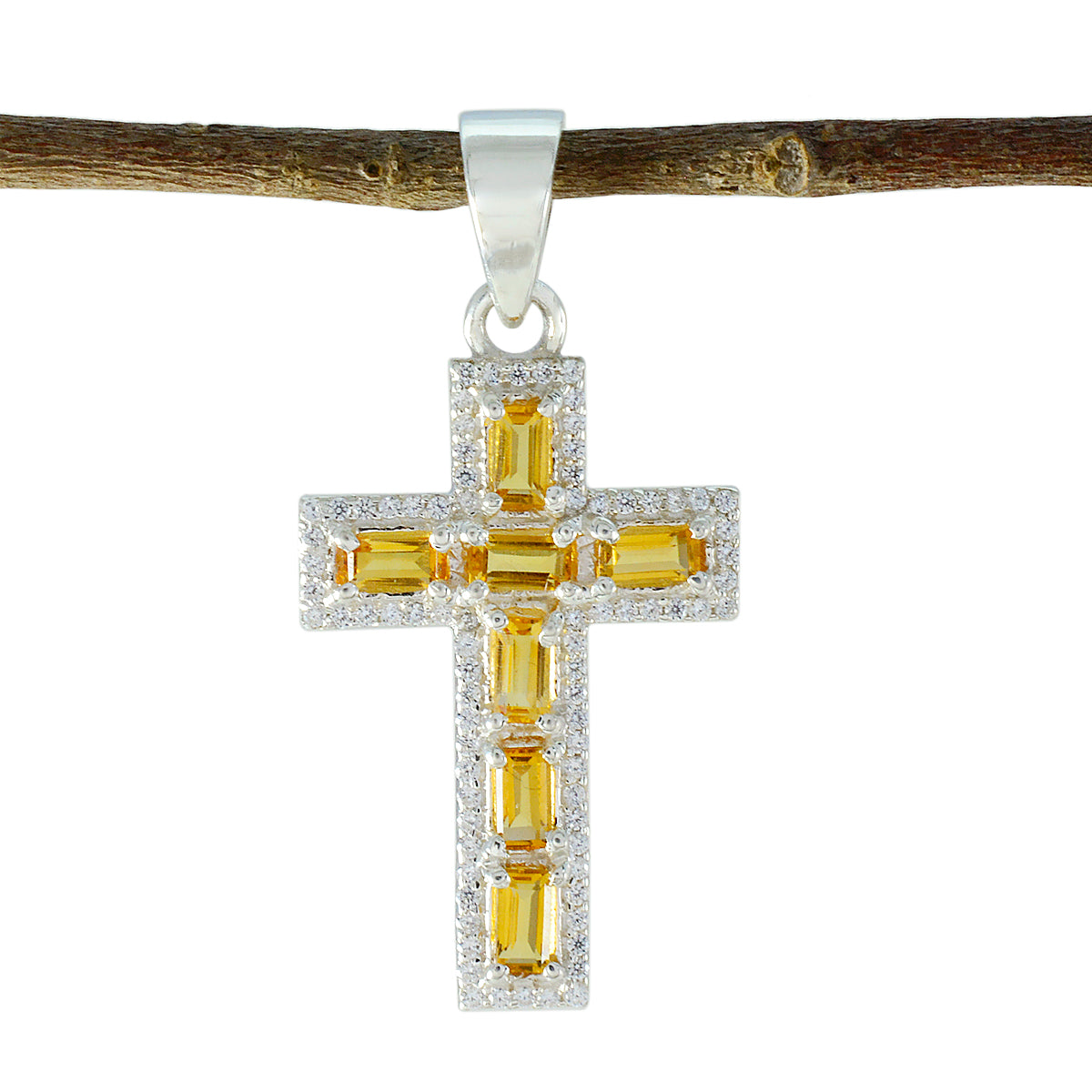 Citrine Whisper-thin Middle Eastern 925 Silver multiple Yellow Pendant Huvudsaklig produktbild