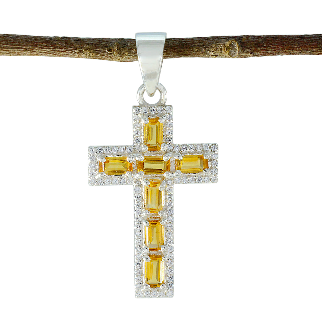 Citrine Whisper-thin Middle Eastern 925 Silver multiple Yellow Pendant