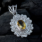 Citrine Statement Mexican Silver Solitaire Mia Rope-Wire Yellow Pendant Jewelry