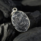 Crystal Quartz Minimal Moroccan 92.5 Silver Solitaire Ines Sophisticated White Pendant Jewellery