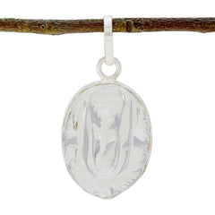 Crystal Quartz Minimal Moroccan 92.5 Silver Solitaire White Pendant